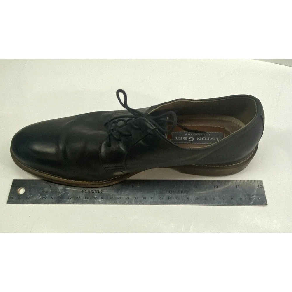 ASTON GREY Men Grenasien Oxford Shoes Size 8 Black Lace‎ Up Office Business